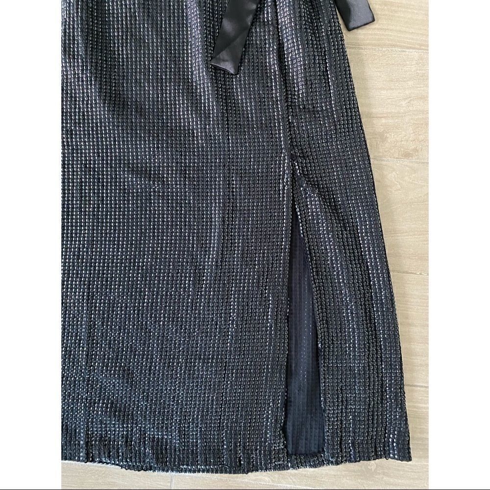 Nwt Something Navy Sequin Wrap Midipartyskirt - image 8